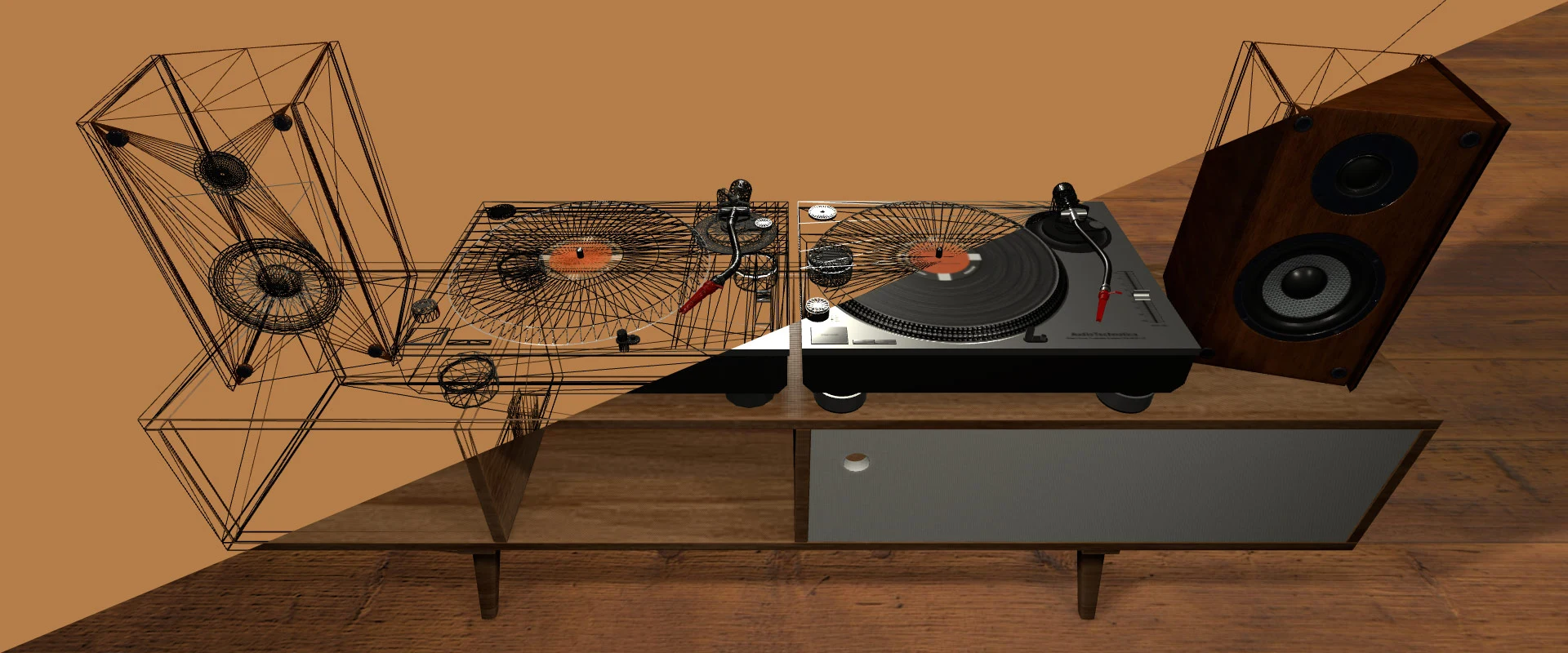 Turntables in Three.js: Wireframe- und Textur-Vorschau